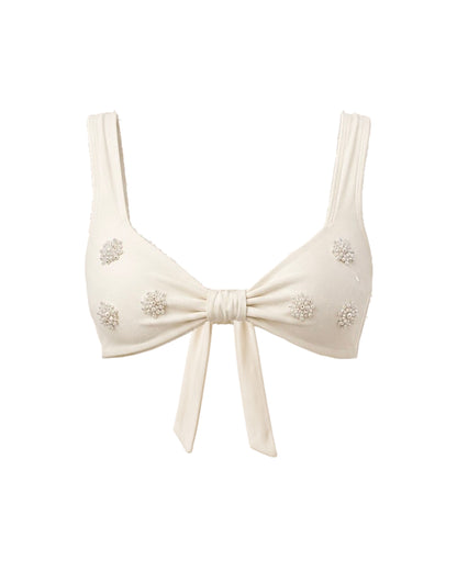 Embellished Vista // Pearl | Bikini Top